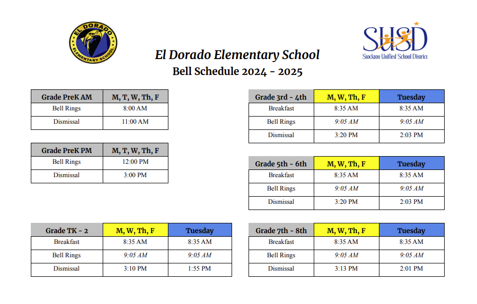 bell schedule